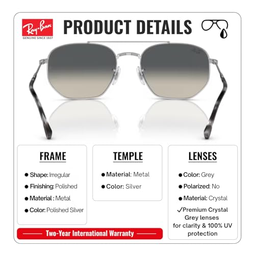 Image of Ray-Ban RB3707 Square-Round Shaped Sunglasses for Men & Women with Official RAYBAN Eyewear Kit