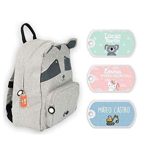 Etiqueta para bolsos, mochilas, maletas personalizadas - Bienpegado, medidas: 50 x 28 mm - Perfectas para marcar mochilas escolares, maletas, artículos de aseo, etc. (Tema para niños)