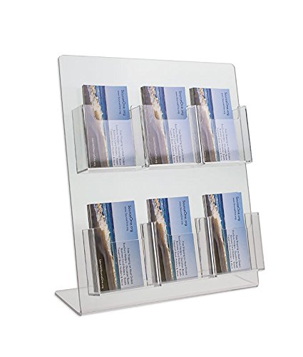 Source One Deluxe 2 Tier 6 Pocket Vertical Clear Business Card Holder - Counter Top