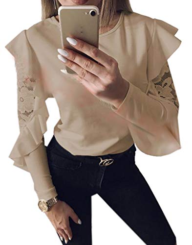 Camiseta Mujer Manga Corta Larga Sudaderas para Mujer Sueltas Cortas Cuello Redondo Casual Camisas de Manga Larga Sudaderas con Capucha Camisetas Atletismo Mujer