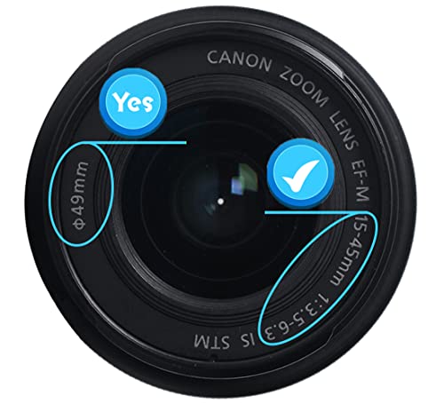 49Mm Lens Cap Cover Compatible For Canon Eos M50 Ef-M 15-45Mm F/3.5-6.3 Is Stm Lens,For Eos M200 M50 M5 M6 Mark Ii M100 Camera Huipuxiang [3 Pack] #TOP1