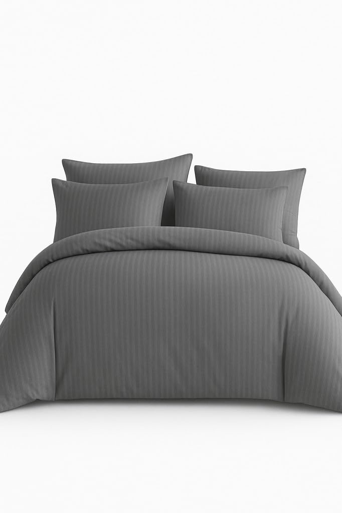 Çift Kişilik Çizgili Saten Nevresim Takımı%100 Pamuk 200x220
