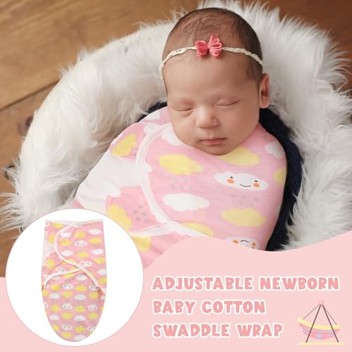 Image of Newwiee 4 Pcs Preemie Baby Swaddle Wrap Adjustable Cotton Swaddle Sleep Blanket for Preemie Boy Girl Improves Sleep Essentials(Classic Style)