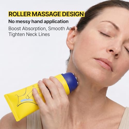 Z:SEA Neck Firming Cream with Roller, Tightening and Lifting Neck & Chest Cream for Crepey Skin, Anti Aging Wrinkle Moisturizer, 5.29 Oz