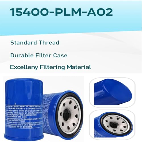 Oil Filters 15400-PLM-A02 15400-PLM-A01 Compatible with Honda GX610 GX630 GX660 GX670 GX690 GXV340 GXV390 GXV610 GXV630 GXV660 GXV670 GXV690 Engines Replace 15400-PLM-A02PE 15400-P0H-305PE (1PACK)