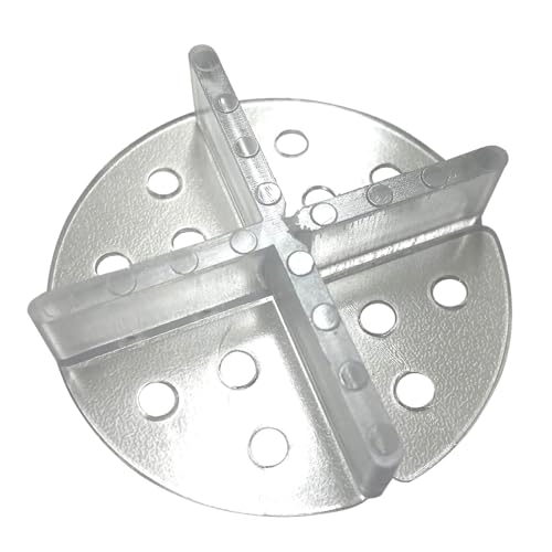 Karl Dahm Lot de 50 croisillons de joints de 3 mm - Transparents - Avec assiette, croix de carrelage - Idéal pour plaques en céramique et pierre naturelle - Carrelage - Croisillon de joint de 3 mm