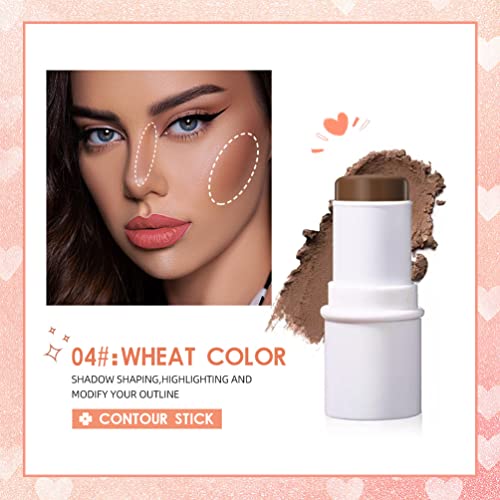 Highlighter Contour Stick, MACGUO Glow Highlighter Makeup Stick, Bronzer Smooth Shine Shimmer Face Highlighter, Waterproof Long Lasting Multi-Use Blendable Cream (04# Contour stick) - Image 7