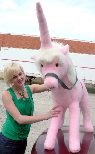 Big Plush American Made Giant Stuffed Pink Unicorn 3 Feet Wide And 3 Feet Tall Pink Color Made In The Usa America #TOP7