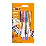 BIC, Caneta em Gel, Gelocity, Ponta Fina, 4 Cores