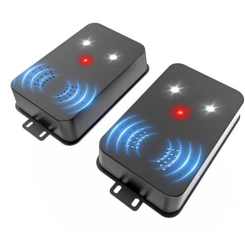 2026 Upgraded Ultrasonic Rodent Repellent for Car Engines,Battery Operated Mouse Repellent Smart Detection Strobe Light Under Hood Rodent Repellent to Keep Rodents Squirrels Out of Car RV Garage,2Pack