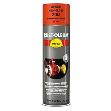 RUST-OLEUM 2152 Hard Hat Topcoat Ral-Colours, The Nr. 1 Industrial Paint Aerosol. Go Further, Work Faster, Last Longer!, International orange-RAL 2002