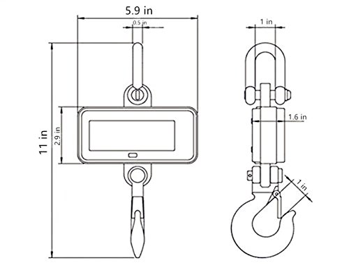 Crane Scale,Klau 1 Ton 2000 Lb Heavy Duty Industrial Digital Smart Hanging Scales Led Display With Remote Orange For Farm #TOP2