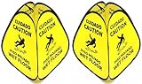 Kraken Sign Co - EXTRA LARGE Pop-up Signs, Yellow 4-Sided English/Spanish Warnings, Pop-up Caution Wet Floor Sign 25 inch for Restaurant, Commercial and Industrial Safety (2 Pack)