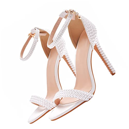 VALICLUD 1 Par De Zapatos De Boda De Tacón Alto Con Perlas Sandalias Góticas Para Hombre Tacones Altos Con Perlas Botas De Encaje Para Mujer Tacones Transparentes Zapatos De Mujer