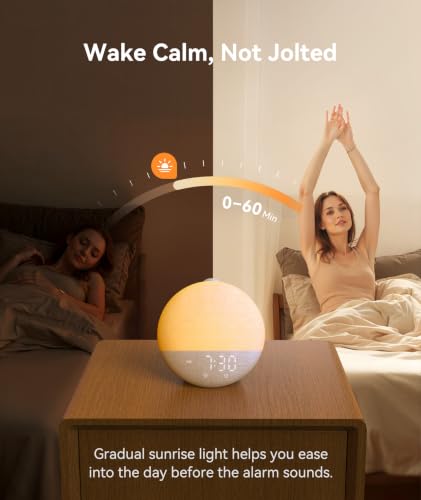 Image of Dreamegg Sunrise 2 Sunrise Alarm Clock, Sound Machine for Sleep, 29 Sounds | White Noise Machine, Gentle Sunrise Alarm, One-Tap Favorites, Dimmable Night Light, No App, Adults Kids Bedrooms