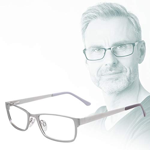 Edison & King Lesebrille Elements aus Metall, in 6 Farben, mit Premium Gläsern (Silber, 2,00 dpt) Cover
