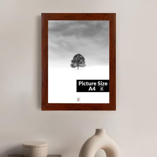 Image of Art Street Hanging Picture Frame for Wall Hanging Photo Frames for Wall Decoration Home Decor Photo Frame for Diwali Decoration Picture Frames A4 Size Brown 20x30 cm