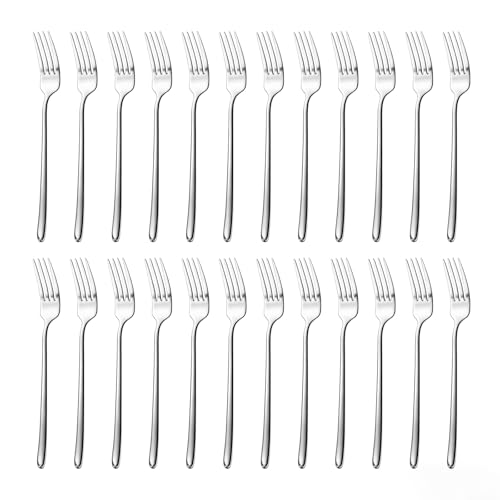 LUMITERRA Set 24 Pezzi Forchette da Tavola, in Acciaio Inox, 20.7 cm, Lucidate a Specchio, Texture liscia, comoda da tenere, Lavabili in Lavastoviglie, Uso per Casa, Albergo o ristorante