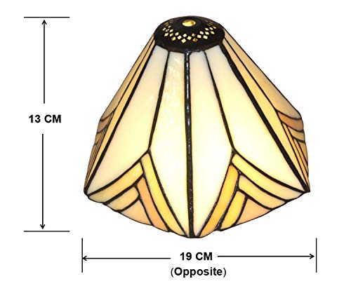 NOSHY Premium Tiffany SH-028 Hexagon Stained Glass Lampshades Replacement for Table Lamp, 8.3 Inch Diagonal, Exclusion Accessories, Pack of 1 - Thumbnail 2