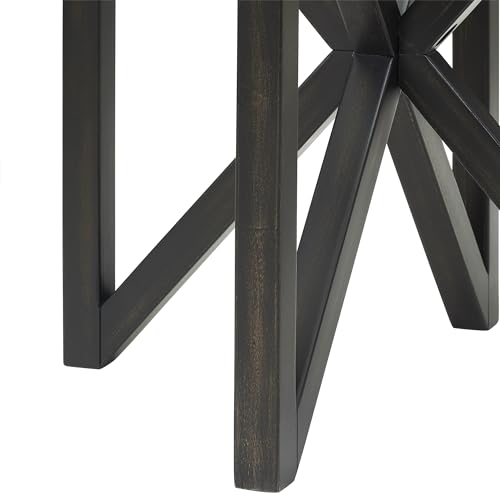 Modern Glass Coffee Table, Tempered Glass Coffee Table Solid Wood Base Round Transparent Glass Top Modern Living Room Coffee Table (Cherry-S)