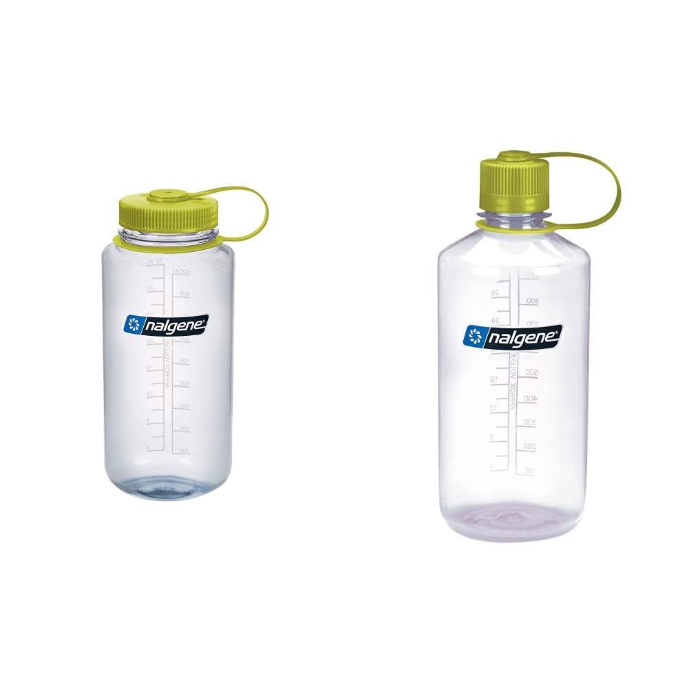 Nalgene 32 oz Wide Mouth and Narrow Mouth Sustain Water Bottles 2 Pack