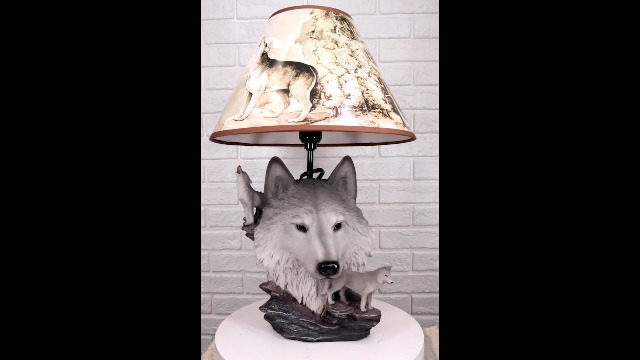 Ebros Gift Wildlife Rustic Full Moon Gray Wolf Akela Head