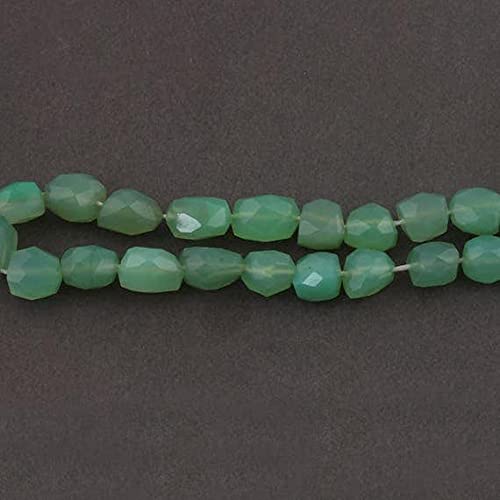 Green chalcedony faceted nuggets beads naturelles pour éviter les imitations en plastique