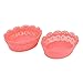 Ruilogod Plastique Accueil creux Table Design Décor bonbons plaque Snack Fruit Basket Holder 3 Pcs Rose Corail