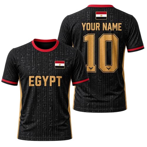 HIVICHI Egypt Soccer Jersey Custom Name Number Personalized Football Shirt for Men Women Kid Egypt Black