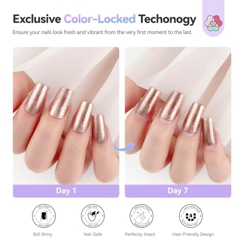 Image of SAVILAND Color Artistry Glitter Nail Polish Set: 6pcs Holographic Diamond Sparkle Shades Fingernail Polish Non-Gel, Quick-Dry & 7 Days Nail Lacquer Kit for Women Manicures Toe Nail Art DIY Salon Home