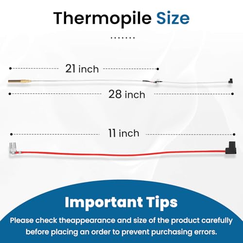 21\" 100112328 Thermopile for Water Heater, 750 Mini-Volt Thermocouple Compatible with Reliance, Whirlpool, A.O.Smith, Kenmore, American Water Heater, Replace Model 6911197, 9007872005, 100094024, etc.