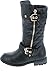 CC Mango-21k Little Girls New Knee High Flat Riding Boots Shoes (Black-1), 4 Big Kid
