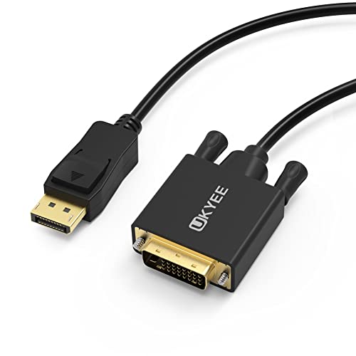 Ukyee Displayport To Dvi Cable 6 Feet/1.83M 2-Pack, Display Port(Dp) To Dvi-D Male To Male Adapter Cable Compatible With Pc, Laptop, Hdtv, Projector, Monitor, More- Gold-Plated #TOP1