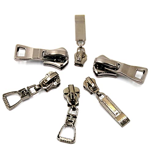 6 Pcs Zipper Repair Kit Only For Metal Teeth - Metal Zipper Pull Replacement Slider Kit With No Instruction, Smooth And Durable Metal Fix Zipper Head Repair Kit For Jackets, Coats, Boot And Backpack #TOP11