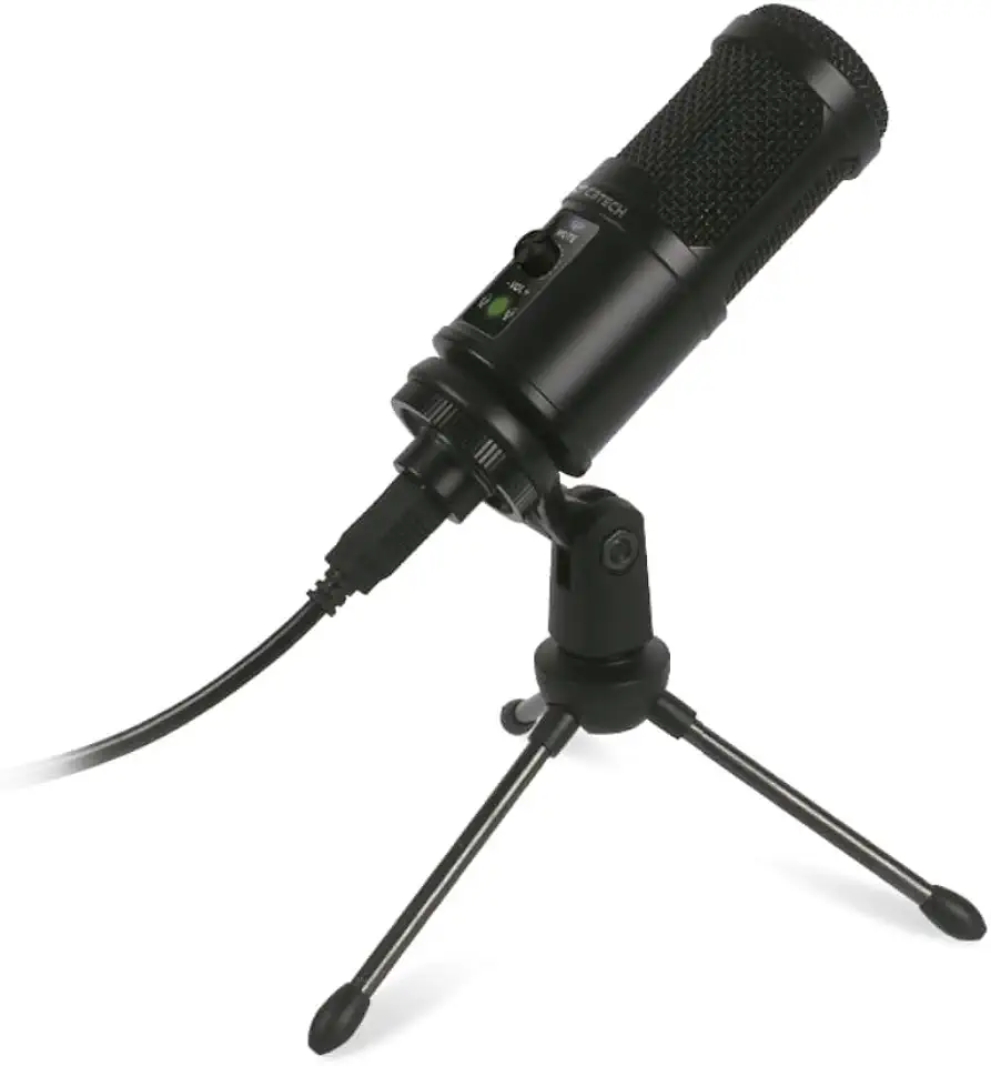 C3Tech Microfone Streaming MI-50BK Preto - Conexão USB, Microfone profissional Condensador, Plug and Play, gravações de altíssima qualidade, livre de ruídos