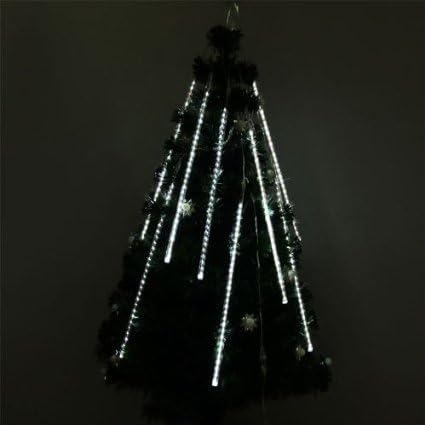 GBB Christmas Light 50cm 72LED in each 8 Tube 110V Holiday Meteor Shower Rain Lights Ideal For Indoor Outdoor Gardens Homes Xmas Christmas Party Weddings Waterproof String Meet ROHS (White, 50cm) Xmas sale!Get them now lowest priced of season!