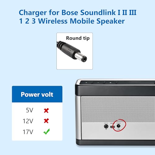 Image of Charger for Bose Soundlink I II III /1 2 3,17V ~ 20V Wireless Mobile Speaker Bose Charger for Soundlink Speaker 369946-1300 306386-101 404600 414255,Bose Soundlink Charger Power Cord