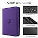 Premium Zip Card Binder, Fabmaker 9 Pocket Trading Card Binder, PU Cover Zipper Card Collection Album, Sturdy 360 Side-Loading Card Folder Holder for Game & Sports Cards, Purple