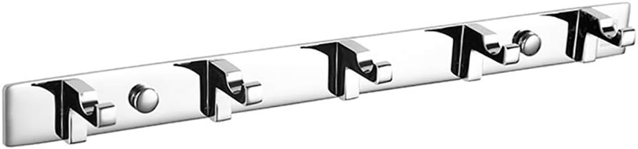 Coat Hook with 5 Hooks Wall Mounted Brass Robe Hook Chrome Towel Hook Heavy Duty Coat Rack for Hanging Coats, Towel, Scarves and More, Screw Installation, 34cm