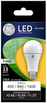 GE A21 E26 (Medium) LED Bulb Soft White 30/70/100 Watt Equivalence 1 pk