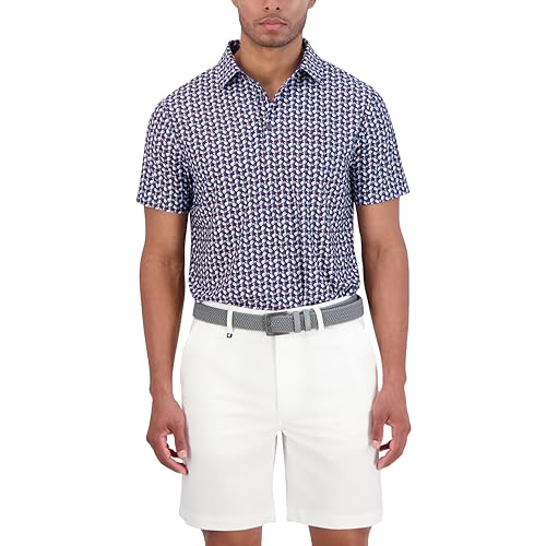 Ben Sherman Polo de Manga Corta para Hombre, Estampado técnico, Corte Deportivo, Color UVA, UVA., M