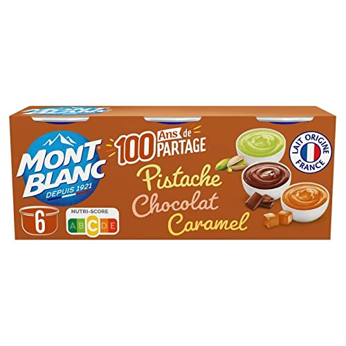 MONT BLANC - Crème Dessert Multi Variétés Chocolat Caramel Pistache 6X125G - Lot De 3 - Offre Special