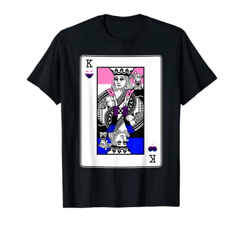 Genderfluid King Of Hearts LGBT-Q Pride Flag Couple Matching T-Shirt