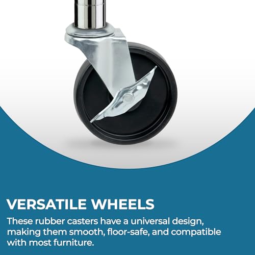 honey-can-do shf-01939 4-inch caster roller wheels for hcd shelving unit set of fourblack