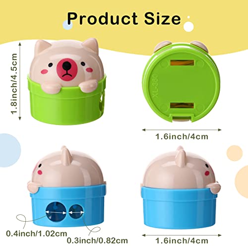 Set Of 27 Cartoon Animal Pencil Sharpeners For Kids Cute Two-Holes Plastic Colored Sharpener Manual Handheld Small Compact Sharpener For Student Stationery School Operation Christmas Boxes Supplies #TOP27