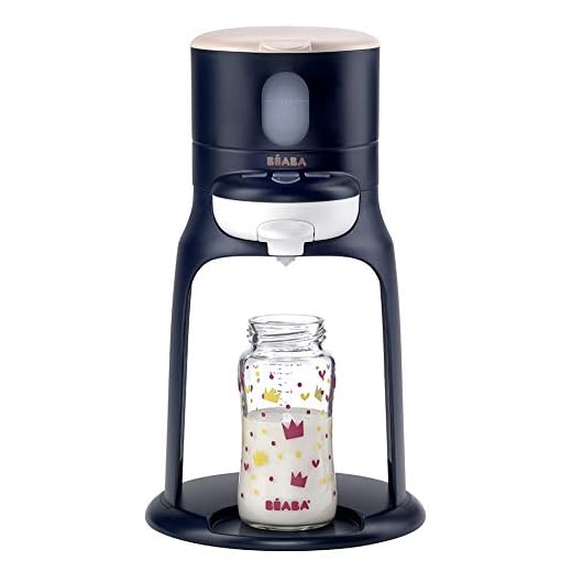 BÉABA Bib'expresso, Preparador y calentador de biberones para bebés y niños, Preparación rápida con una sola mano, Temperatura ajustable, Sencillo, intuitivo y compacto, Azul oscuro