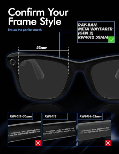 Image of SAUCER Premium Replacement Lenses Compatible with Ray-Ban Meta Wayfarer (Gen 2) RW4012 53mm | RW4008 53mm Smart Sunglasses