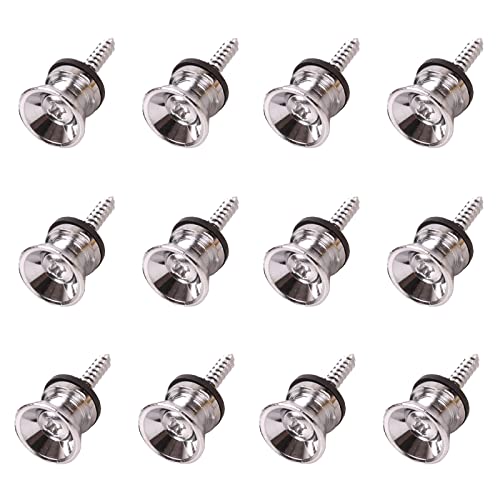 Cheerock 12Pcs Guitar Strap Locks Set, Metal Guitar Strap Buttons Lock, Chrome Guitar Straps Lock...