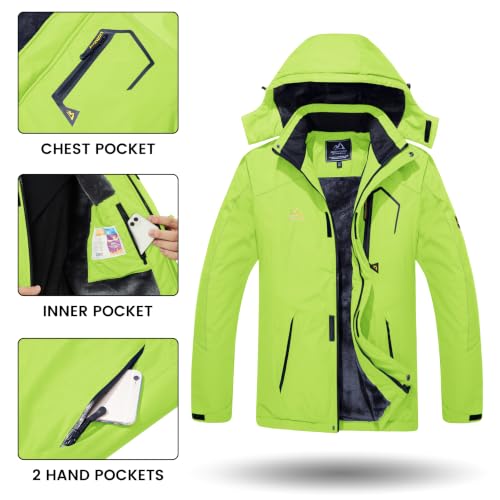 Image of TACVASEN Men's Winter Skiing Jackets Water Resistant Fleece Coats Insulated Thermal Snowboard Jacket Parka Raincoat with Hood