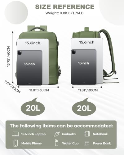 Image of coowoz Travel Backpack Carry On for Women Man Gym Backpack with Laptop Compartment Mochila de Viaje Teacher Personal Item Backpacks Rucksack Airplane Accessories Must Haves,Gray Green Small